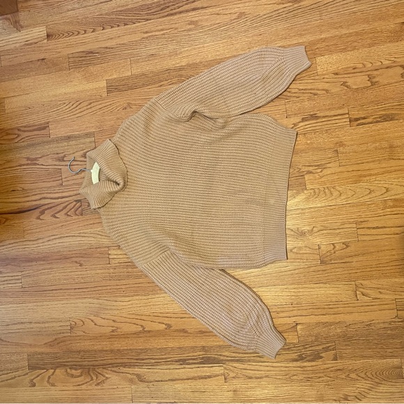 ZESICA Chunky Knit Sweater Pullover in Light Brown - Picture 5 of 6